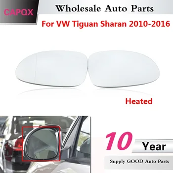 CAPQX Външно Стъкло, Огледала за задно виждане за Volkswagen VW Tiguan/Sharan 2010-2016 Стъкло огледало за обратно виждане с Електрически отопляеми
