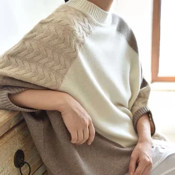 Жена пуловер LP От 100% Кашмир С кръгло деколте, Вязаная риза 