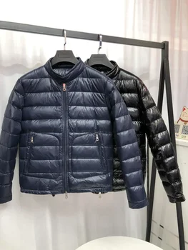 2023 Зимата ново пуховое палто с висока яка, мъжка мода, без приятелка, топло 90% Бял утиный пух, сини високо качество якета, палта