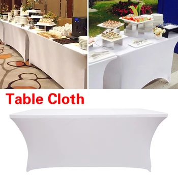 Нова еластична покривка от ликра и полиестер, корица на маса, подходяща за сватбени партита, декорация у дома си в хотела, срещи, правоъгълен 1