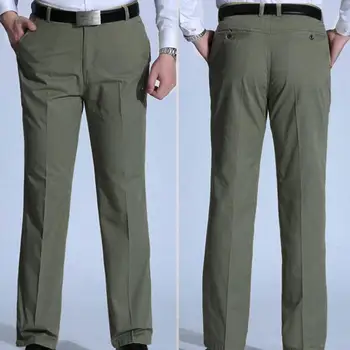 Популярни бизнес панталони, обикновен, много меки, Пролет-лято, Разтеглив, прави панталони за костюм 3