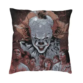Калъфка за възглавница със Зъл Клоун, за украса на хола, с принтом герой на филма на ужасите за Хелоуин, калъф за диванной калъфки за възглавници