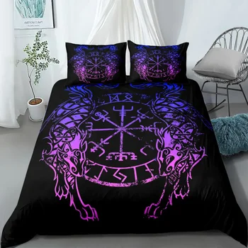 Комплект спално бельо Vigvisir Viking Art Constellation, европейският Единична двойна с двойно легло King-Size, американски комплект спално бельо Двоен Full Queen King в етнически стил