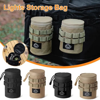1 / 2 елемента Чанта за съхранение в къмпинга, S / L, лека чанта за аксесоари с дупки за окачване, чанта за съхранение светлини с дръжка, принадлежности за къмпинг