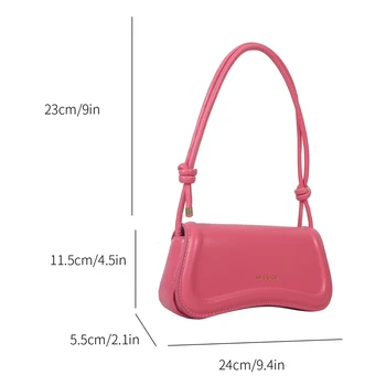 Дамски модни чанта през рамо от изкуствена кожа, лесна чанта за подмишниците, дамски однотонная реколта чанта-франзела за подмишниците, дизайнерска чанта-тоут 5
