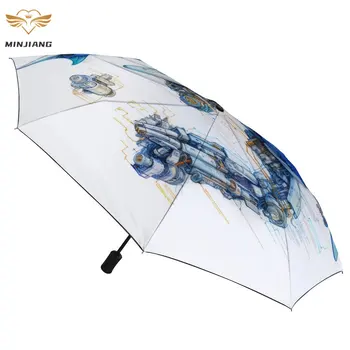 Автоматичен чадър Dolphin с 8 Бомбетата Чертежи робот с Молив чертеж на Рамката чадър от въглеродни влакна Преносими чадъри от слънце и дъжд