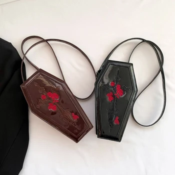 Дамска чанта-ковчег, Мультяшная Готическата чанта през рамо, Универсална Розова чанта През рамо, Розова чанта през рамо, Чантата за Хелоуин