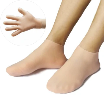 1 чифт чорапи за грижа за краката и ръцете, ръкавици, овлажняващи чорапи със силиконов гел, средства за грижа за кожата на краката, средства за защита на ръцете от напукване, спа, домашно използване