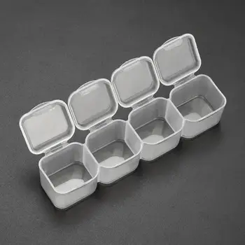 Прозрачна Пластмасова кутия с 4 Мрежи, топки за таблетки, Кутии за съхранение на бижута, Органайзер