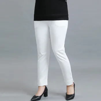 дамски панталони-модельки големи размери, гамаши, с джобове, бели и черни спортни панталони, капри, за жени, 3x-4x тренировочная облекло, екипировки