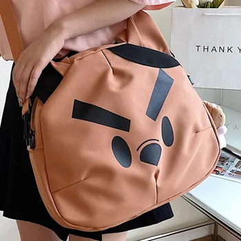 Оранжеви чанти през рамо от найлонов плат за момичета Голяма сила преносима Стилна марка дамски чанти-тоут Уникална дамска чанта през рамо 2