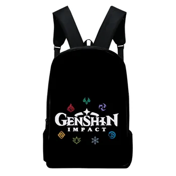 Хип-хоп Младежки Genshin Impact Студентски училищни чанти, раници за лаптоп, Оксфордские водоустойчив пътни чанти с 3D-принтом за момчета/момичета