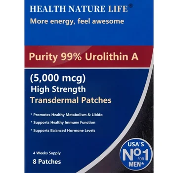 Чистота 99% Уролитин А - 5000 микрограма (висока якост) Формула за здравословно стареене - трансдермални пластири. Ленти са направени в САЩ. 8 Седмици Sup