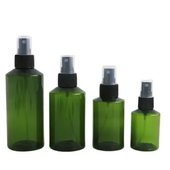 30 х Тъмно-зелен пластмасов инхалатор мъгла Флакон за парфюм ПАТ Празен контейнер за козметични парфюм 50 мл 100 мл 150 мл 200 мл 5 мл