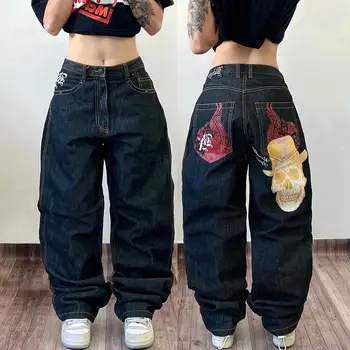Нови улични популярни извънгабаритни прави панталони с висока талия и широки штанинами за мъже и жени Harajuku y2k, ежедневни свободни панталони с висока талия