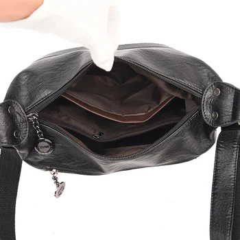 Дамски висококачествена чанта през рамо от изкуствена кожа, меки и елегантни дамски проста чанта през рамо, ежедневни дизайнерска чанта Sac A Main 5