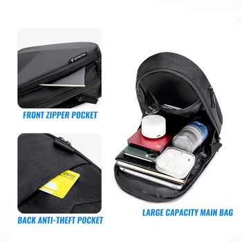 DIANQI PVC Мъжки Нагрудная чанта анти-кражба Тактическа Мъжки чанти Usb Зареждане Спортен Пътен Каишка През Рамо Черна Прашка Малък Мъжки Пакет 4