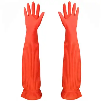 Ръкавици за миене на съдове 55 см, водоустойчив нескользящие Латексови ръкавици с дълъг ръкав, битови силиконови ръкавици за миене на съдове в кухнята