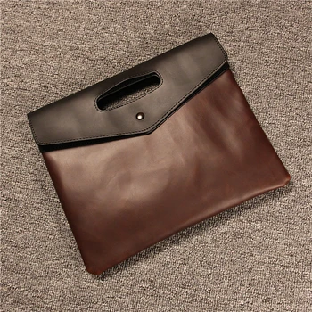 Чанта за папки Rtro формат А4 голям капацитет за съхранение с дръжка и четири джоба Органайзер за документи, изкуствена кожа