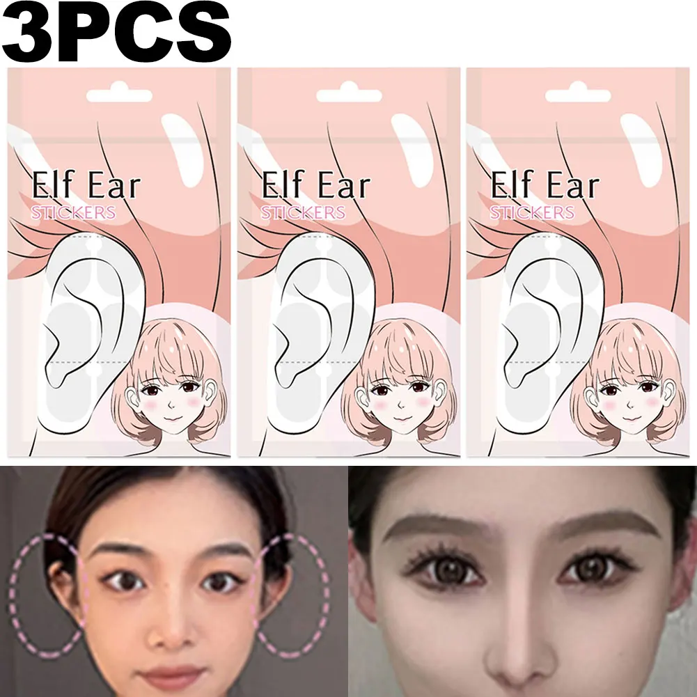 3 листа Ушни стикери Elf V-Face Maker До Стойка за вертикална корекция на Отделен ухо (3 чифта / лист) 0