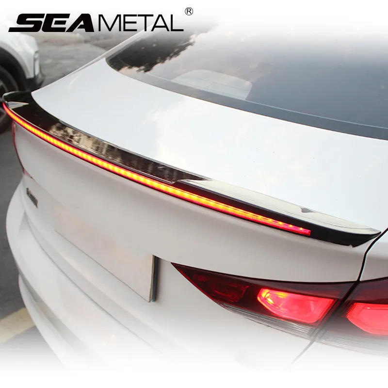 Led подсветката спойлер SEAMETAL 120 см, спойлер от въглеродни влакна, премигващ светлинен индикатор на завоя, сигналната лампа за спиране, Автостайлинг и задното крило.