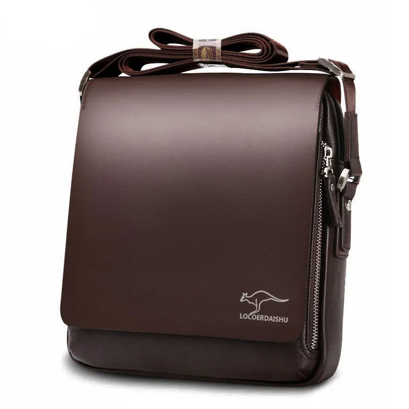 Новата луксозна марка Мъжка чанта през рамо, Класическа Кожена Мъжка чанта, Реколта ежедневни Мъжки чанти-месинджър, Рекламни Бизнес чанта през рамо, Мъжки