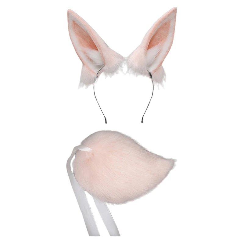 Пухкави шапки с изображение на животно с кошачьими уши и опашка, комплект аксесоари за коса за cosplay