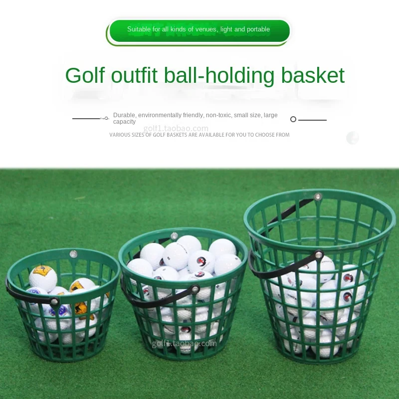 Кош за топки за голф 5 размери на Контейнера за топки за голф Зелен найлон с дръжка Може да се сложи на държач за топки 25 /50/75/100/150 топки за стика за голф