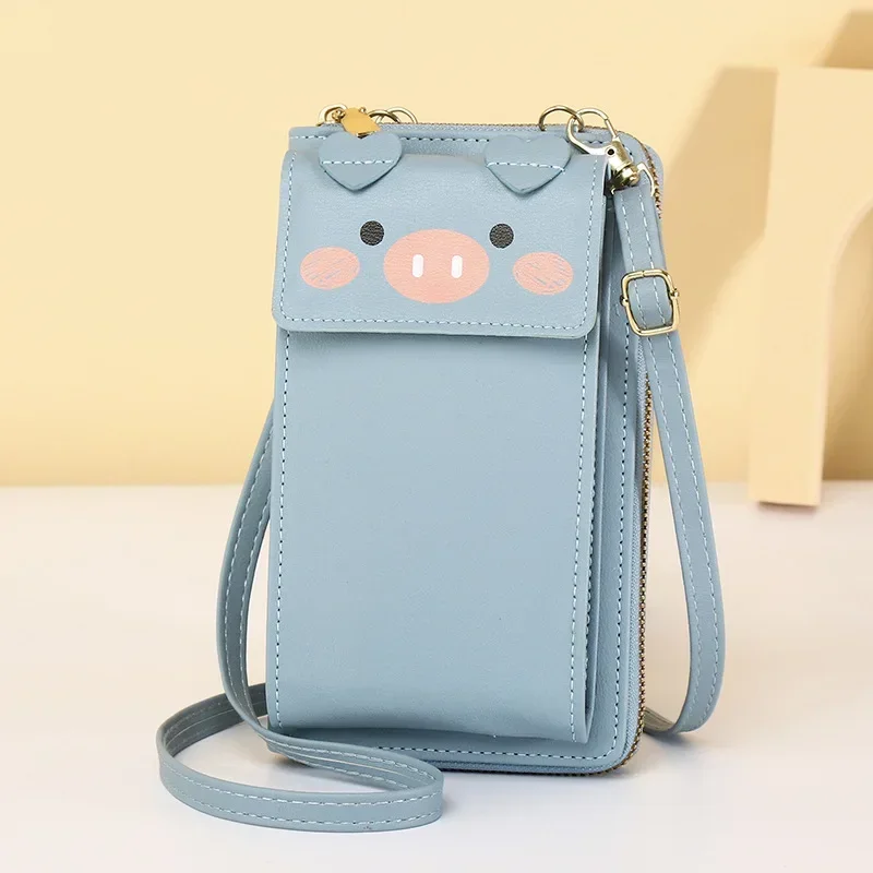 Нови дамски чанти за мобилни устройства Сладко Pig, дамски портфейл с цип, женски притежателите на карти, дълга чанта през рамо, дамски портфейли 0