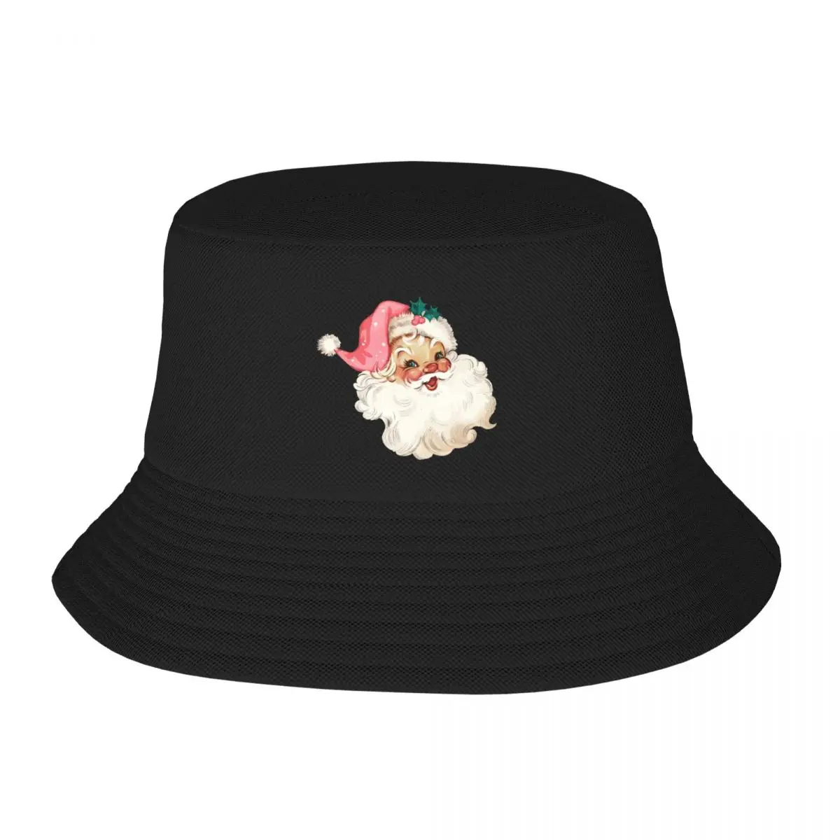 Ретро Дядо Коледа Средата на века модерна сладка Розова панама, военна шапка, мъжка шапка големи размери, дамски шапка