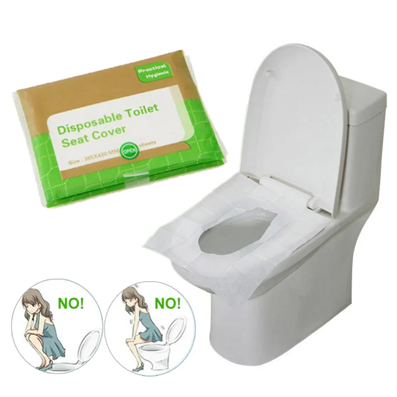 Пакети = Еднократна употреба хартиени калъфи за седалки на тоалетни чинии Camping Loo, водоустойчив калъф за баня в пътуване /къмпинг ZXH