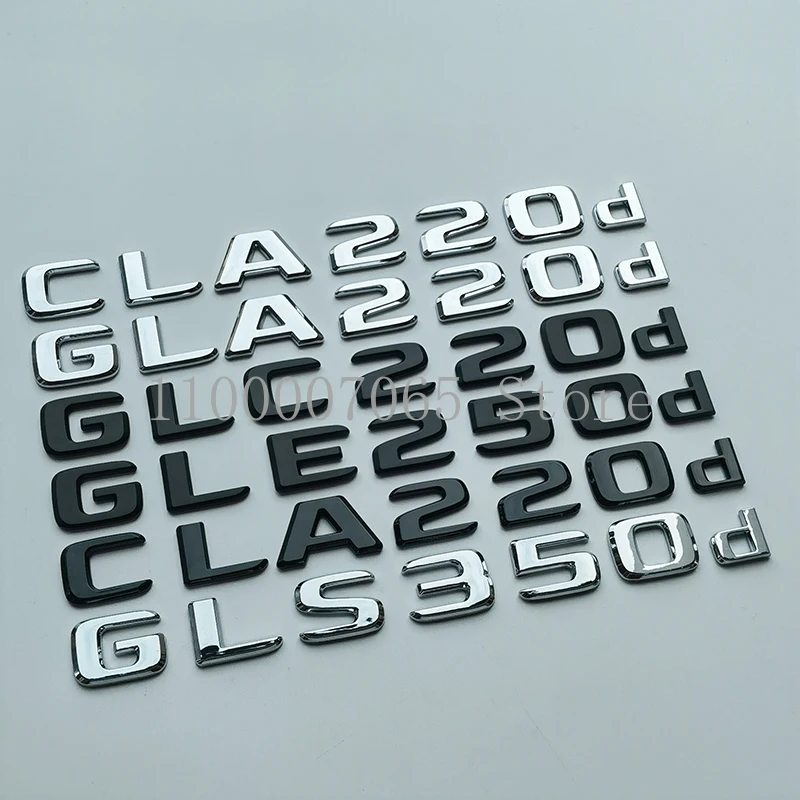 2017 Букви CLA220d GLA220d GLC220d GLE250d GLE300d GLE350d GLS350d Емблемата На Mercedes Benz Дизелово Гориво Логото На Багажника На Колата Стикер
