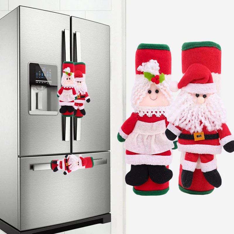 1БР Коледна капачка на дръжката на вратата, на хладилника Кухненски Уреди Защитно покритие за ръкавици Коледни Украси и Аксесоари за дома, Горещи 0