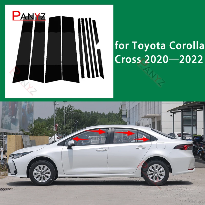 10шт Автомобилни врати, прозорци, стелажи, облицовки, Декоративни стикери за Toyota Corolla Cross 2020 2021 2022 2023