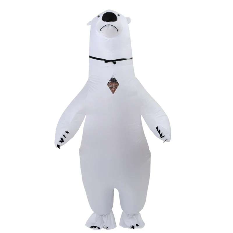 Надуваем костюм под формата на бяла бяла мечка за възрастни, надуваеми костюми за цялото тяло, Карнавалните костюми за бала в чест на Хелоуин