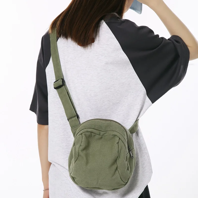 Выстиранная холщовая чанта през рамо, женствена чанта през рамо в ретро стил 2023, модерна студентска чанта за мобилен телефон, пътни чанти-незабавни посланици