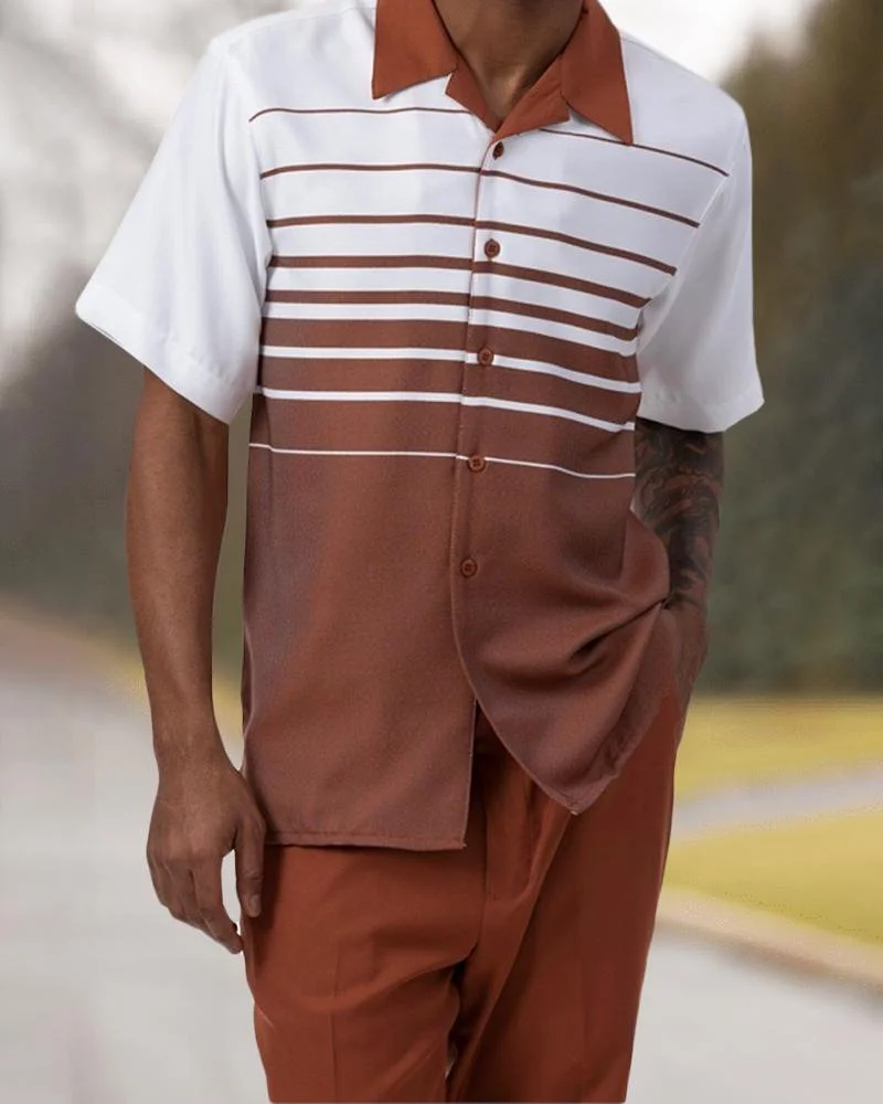 Мъжки летни дрехи от две части с принтом в ретро стил, ежедневни риза с къси ръкави, костюми, панталони, мъжки костюм 2023 travel street S-4XL