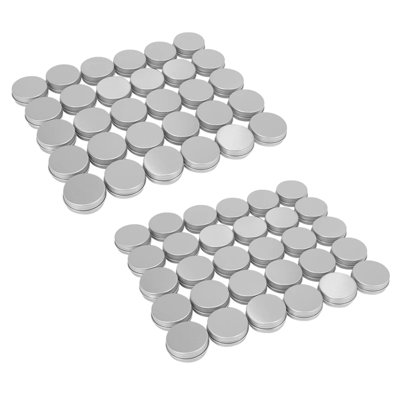 60 опаковки кръгли метални кутии за балсам за устни с завинчивающимися капаци (1 унция) 0