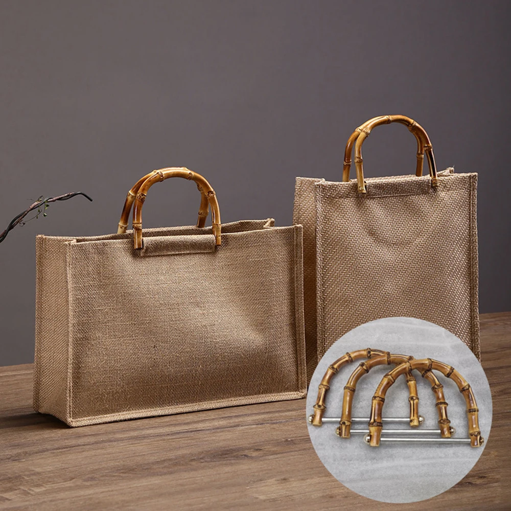 D-образна бамбукови дръжки за чанти, каишка за чанти, Смяна на дръжки за чанти със собствените си ръце, Аксесоари за дръжки за чанти ръчна изработка 1