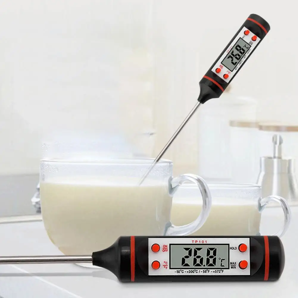 Термометър за месо, кулинарни термометър, мултифункционален кухненски уред с дисплей с висока разделителна способност от неръждаема стомана за дома 1