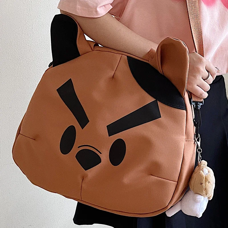 Оранжеви чанти през рамо от найлонов плат за момичета Голяма сила преносима Стилна марка дамски чанти-тоут Уникална дамска чанта през рамо 1