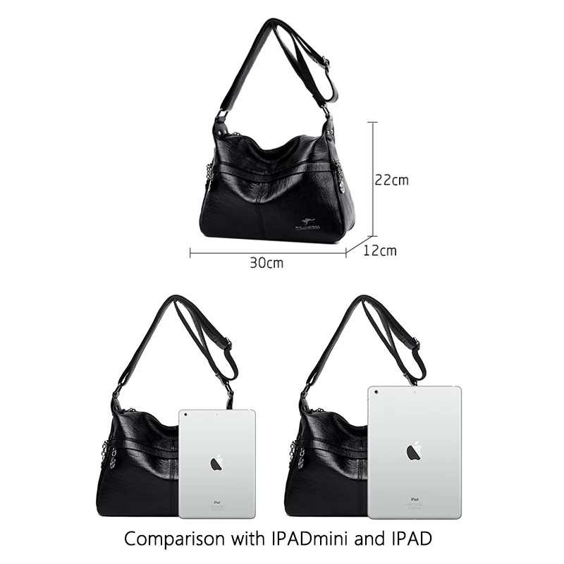 Дамски висококачествена чанта през рамо от изкуствена кожа, меки и елегантни дамски проста чанта през рамо, ежедневни дизайнерска чанта Sac A Main 1
