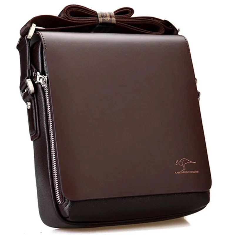 Новата луксозна марка Мъжка чанта през рамо, Класическа Кожена Мъжка чанта, Реколта ежедневни Мъжки чанти-месинджър, Рекламни Бизнес чанта през рамо, Мъжки 2