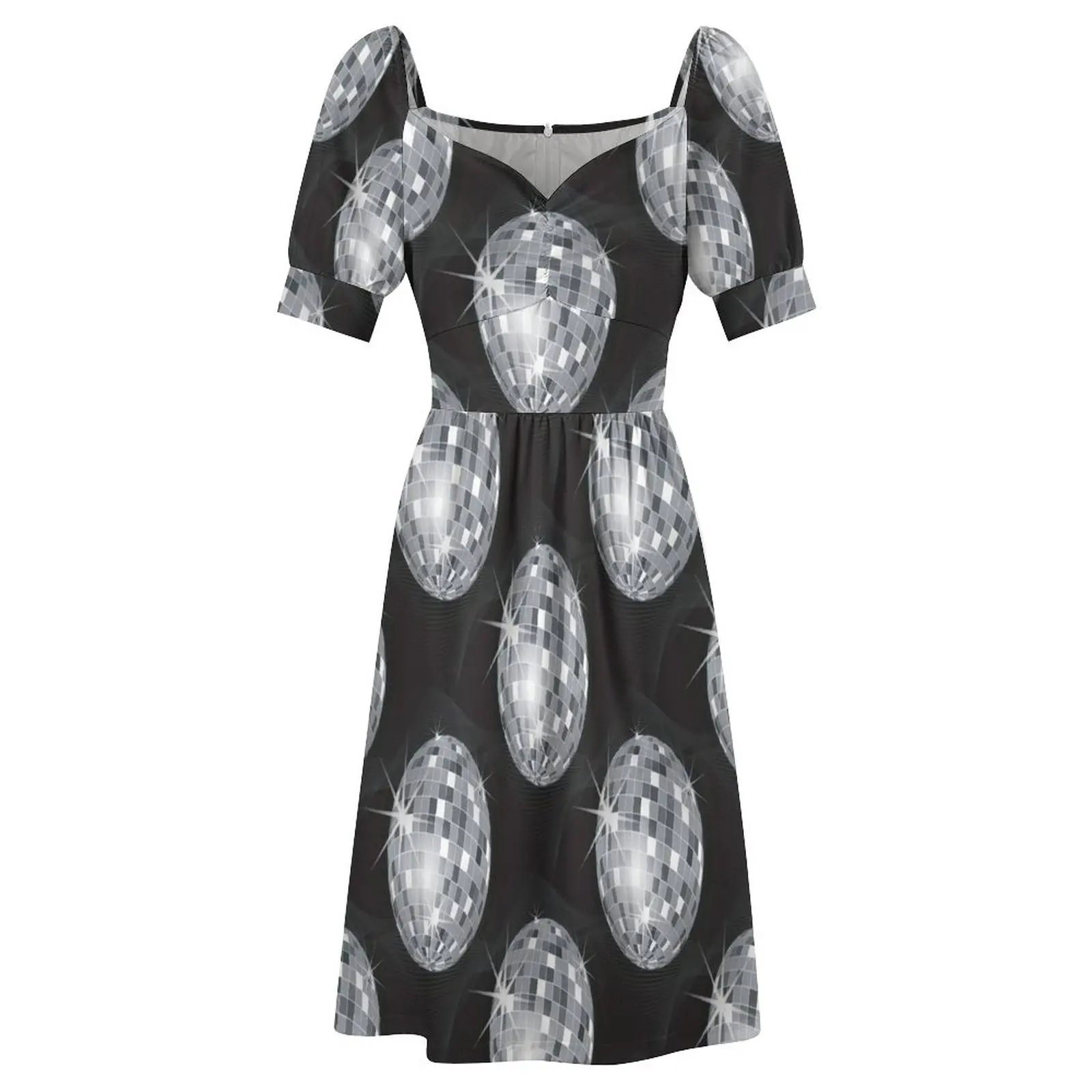 сребърен диско-шарное Рокля без ръкави, елегантни рокли големи размери Празнични Рокли 3