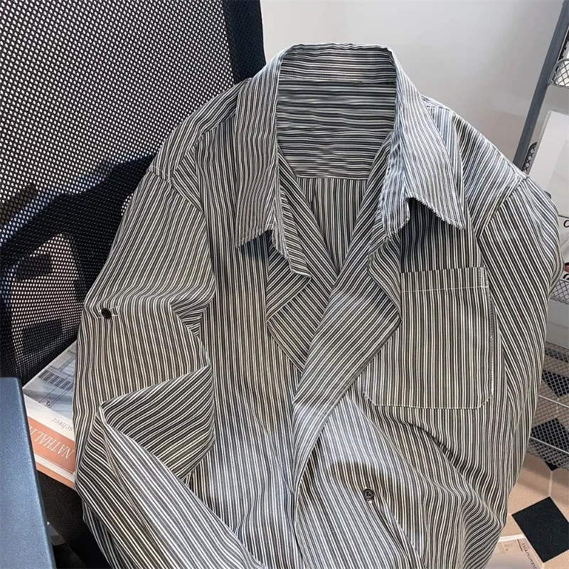 Дамска блуза в винтажную ивица и яка в английски стил, есен 2023, Просто Стилна, елегантна, благородна риза-топ 3