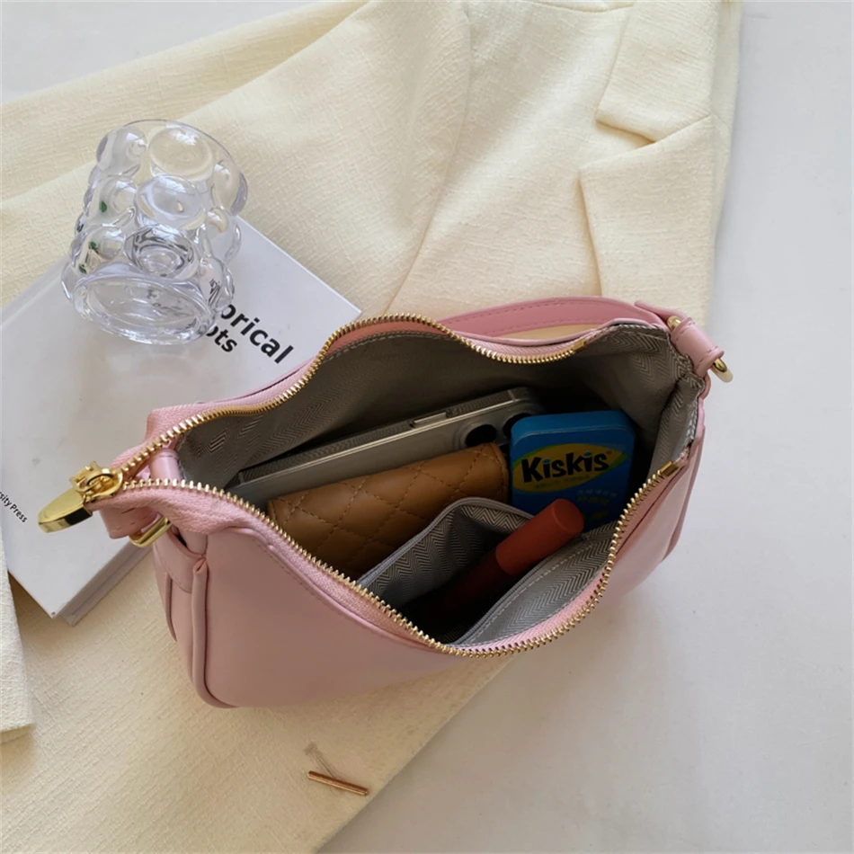 Half Moon, малки сладки обикновена чанта през рамо от изкуствена кожа, Пролет 2023, дамски дизайнерска чанта, портмоне през рамо, чанта под мишниците, на новост 5