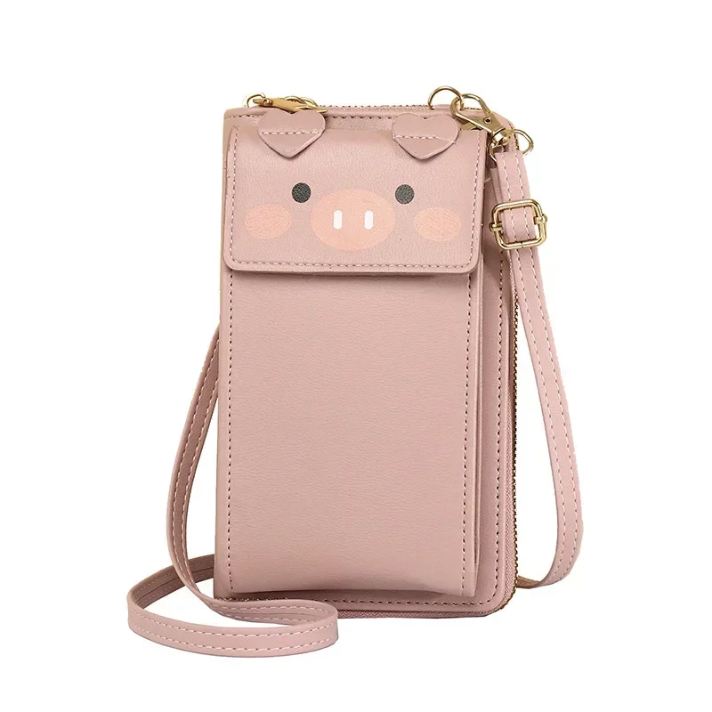 Нови дамски чанти за мобилни устройства Сладко Pig, дамски портфейл с цип, женски притежателите на карти, дълга чанта през рамо, дамски портфейли 5